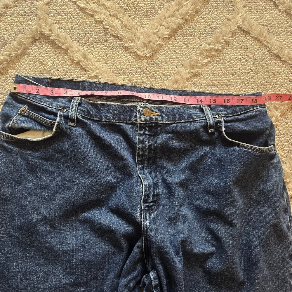 Wrangler Blues Women's Jeans Size 20x30 Plus Dark Blue Denim Straight Leg - Picture 3 of 9